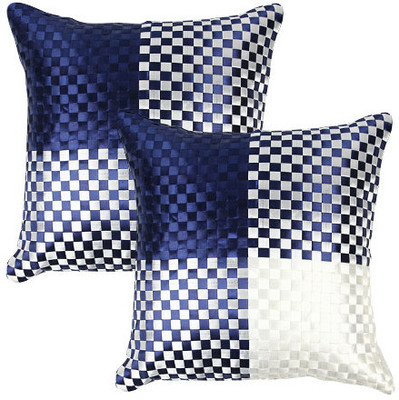 

Soundarya Checkered Cushions Cover(Pack of 2, 40 cm*40 cm, Dark Blue, White)