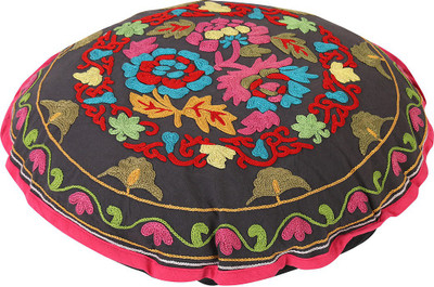 

Rajrang Floral Cushions Cover(58 cm*58 cm, Black)