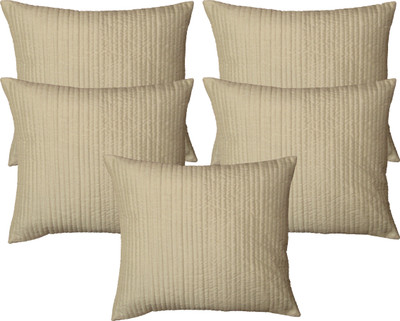 

HOME SHINE Striped Cushions Cover(Pack of 5, 40 cm*40 cm, White)