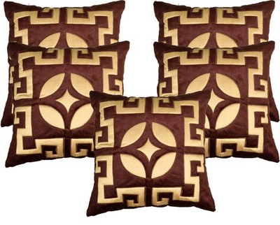 

Shine Villa Embroidered Cushions Cover(Pack of 5, 40 cm*40 cm, Brown)