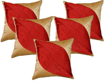 

Shine Villa Floral Cushions Cover(Pack of 5, 40 cm*40 cm, Beige, Maroon)