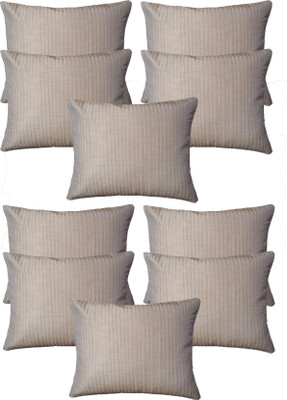 

HOME SHINE Striped Cushions Cover(Pack of 10, 40 cm*40 cm, White)