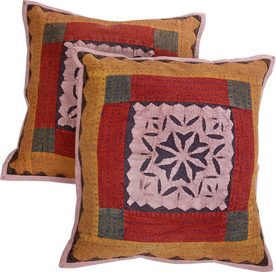 

Rajrang Geometric Cushions Cover(Pack of 2, 43 cm*43 cm, Pink, Blue, Maroon), Blue;maroon;pink