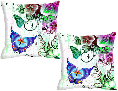 

IndiWeaves Printed Cushions Cover(Pack of 3, 40 cm*40 cm, White, Multicolor), Multicolor;white