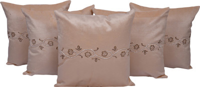 

Shine Villa Embroidered Cushions Cover(Pack of 5, 40 cm*40 cm, Beige)