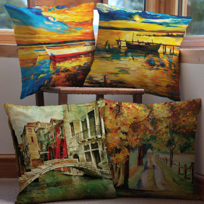 70% OFF on ShopMantra Abstract Cushions Cover(Pack of 4, 40.64 cm*40.64 cm, Multicolor)