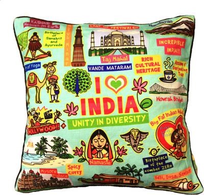 Eco Corner Abstract Cushions Cover(40.5 cm*40.5 cm, Multicolor)