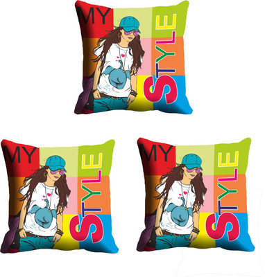 

IndiWeaves Printed Cushions Cover(Pack of 3, 16 cm*16 cm, Pink, Purple)