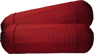 HOME SHINE Polyester Bolsters Cover(Pack of 2, 40 cm*95 cm, Maroon)