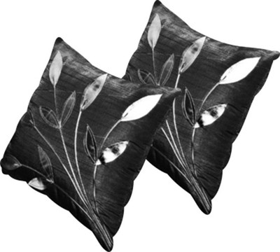 

Shine Villa Floral Cushions Cover(Pack of 2, 40 cm*40 cm, Black)