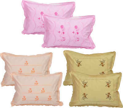 

Rj products Embroidered Pillows Cover(Pack of 6, 42 cm*66 cm, Multicolor)