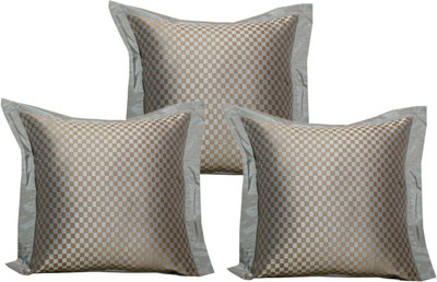 

Maba Checkered Cushions Cover(Pack of 3, 43 cm*43 cm, Grey)