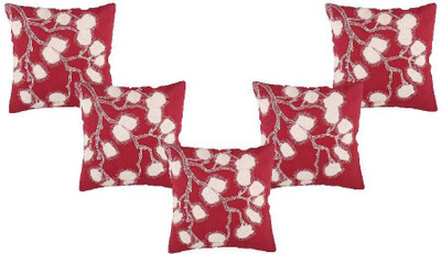 

Nikunj Embroidered Cushions Cover(Pack of 5, 40 cm, Pink, White)
