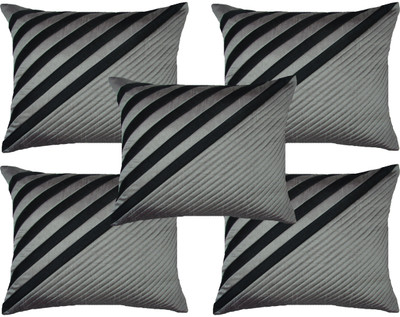 

HOME SHINE Striped Cushions Cover(Pack of 5, 40.64 cm*40.64 cm, Silver)