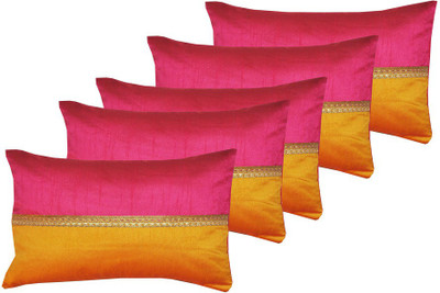 PInK PARROT Polyester Cushions & Bolsters Cover(30 cm*45 cm, Pack of 5, Multicolor)