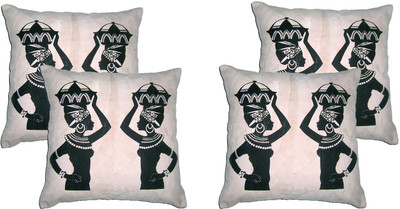 ChicAntique Printed Cushions Cover(Pack of 4, 40 cm*40 cm, Multicolor)
