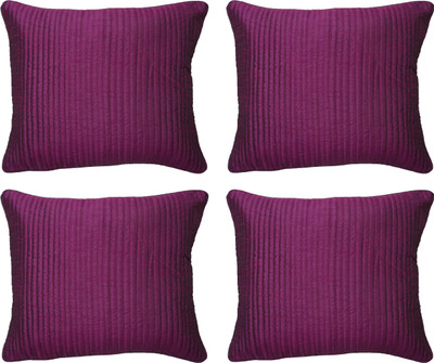 

HOME SHINE Striped Cushions Cover(Pack of 4, 40 cm*40 cm, Purple)