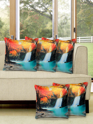 

Alina Decor Printed Cushions Cover(Pack of 5, 40 cm, Blue)