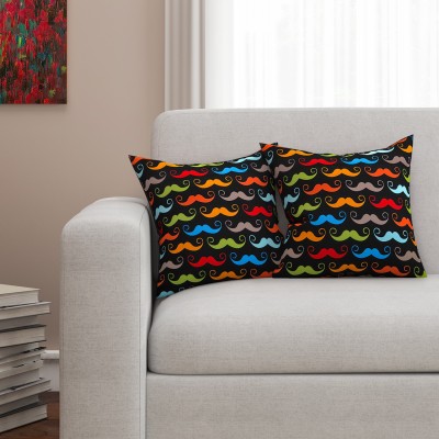 SEJ BY NISHA GUPTA Cotton Cushions Cover(Pack of 2, 40.64 cm*40.64 cm, Black)