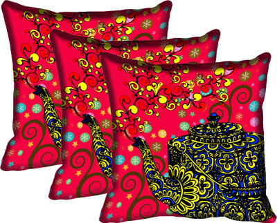 

IndiWeaves Printed Cushions Cover(Pack of 3, 30 cm*30 cm, Multicolor)