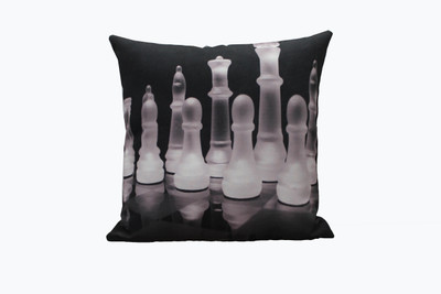 Adishma Printed Cushions Cover(40 cm*40 cm, Black, White)