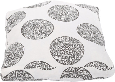 

Rajrang Floral Cushions Cover(43 cm*43 cm, White, Black), Black;white