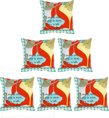 

IndiWeaves Printed Cushions Cover(Pack of 6, 40 cm*40 cm, Multicolor)