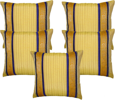 

HOME SHINE Striped Cushions Cover(Pack of 5, 30 cm*30 cm, Yellow)