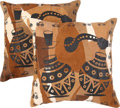 

Rajrang Geometric Cushions Cover(Pack of 2, 41 cm*41 cm, Brown)