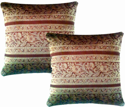 

Dinitz Designz Floral Cushions Cover(Pack of 2, 30 cm*30 cm, Brown)