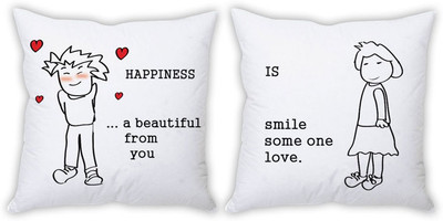 79% OFF on StyBuzz Abstract Cushions Cover(Pack of 2, 40.7 cm*40.7 cm, Multicolor)