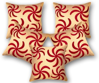 

Nikunj Floral Cushions Cover(Pack of 5, 40 cm*40 cm, Beige, Maroon)