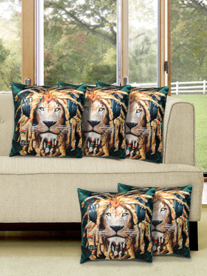 

Alina Decor Printed Cushions Cover(Pack of 5, 40.64 cm, Green)