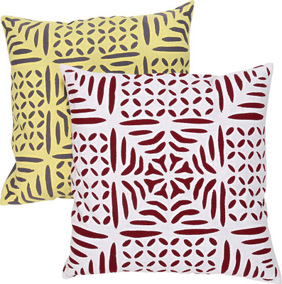 

Rajrang Abstract Cushions Cover(Pack of 2, 40 cm*40 cm, White)