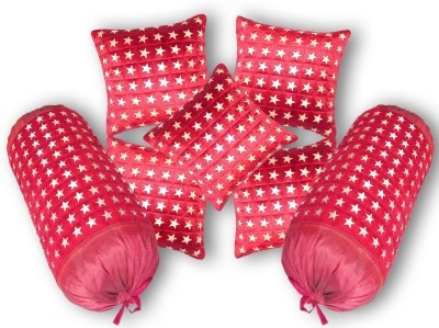 

Nikunj Geometric Bolsters Cover(Pack of 7, 40 cm*75 cm, Red)