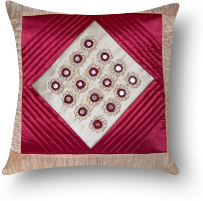 

First Row Embroidered Cushions Cover(40 cm, Multicolor)