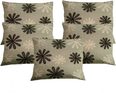 

HOME SHINE Embroidered Cushions Cover(Pack of 5, 40 cm*40 cm, Silver)