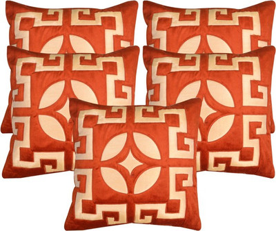 

Shine Villa Embroidered Cushions Cover(Pack of 5, 40 cm*40 cm, Orange)