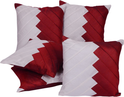 

Shine Villa Striped Cushions Cover(Pack of 5, 40 cm*40 cm, Maroon, White)