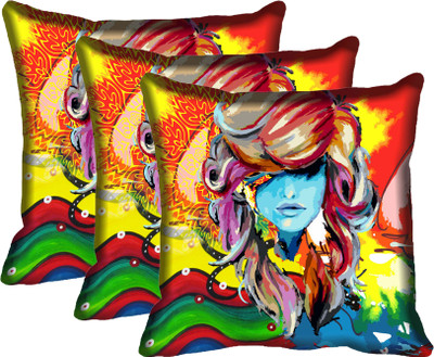 

IndiWeaves Printed Cushions Cover(Pack of 3, 40 cm*40 cm, Multicolor)