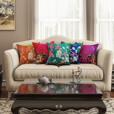 

SEJ by Nisha Gupta Printed Cushions Cover(Pack of 5, 40.64 cm*40.64 cm, Multicolor)