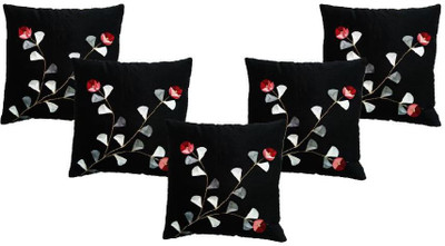 

Nikunj Embroidered Cushions Cover(Pack of 5, 40 cm, Black)