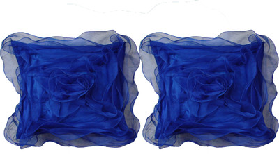 

HOME SHINE Floral Cushions Cover(Pack of 2, 40 cm*40 cm, Blue)