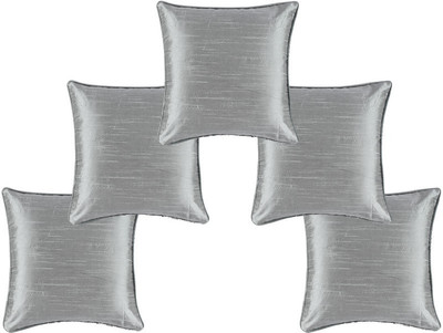 

Soumya Furnishings Plain Cushions Cover(Pack of 5, 40 cm*40 cm, Silver)