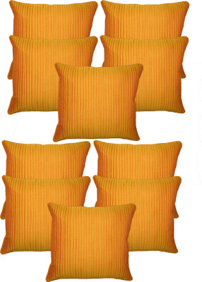 

HOME SHINE Striped Cushions Cover(Pack of 10, 40 cm*40 cm, Gold)