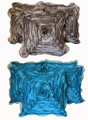 55% OFF on Dekor World Floral Cushions Cover(Pack of 10, 40 cm*40 cm, Blue, Grey)