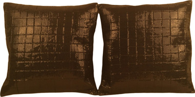 

Minky's Decor Self Design Cushions Cover(Pack of 2, 40 cm*40 cm, Black)