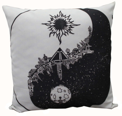 

Adishma Printed Cushions Cover(40 cm*40 cm, Black, White)