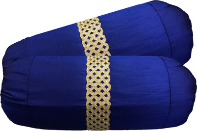 

HOME SHINE Geometric Cushions Cover(Pack of 2, 77.5 cm*40 cm, Blue, Beige), Beige;blue