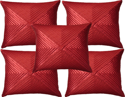 

HOME SHINE Geometric Cushions Cover(Pack of 5, 40 cm*40 cm, Red)
